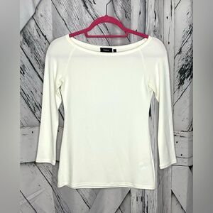 Theory Ennalyn Top Matte Jersey Wide Neck White S